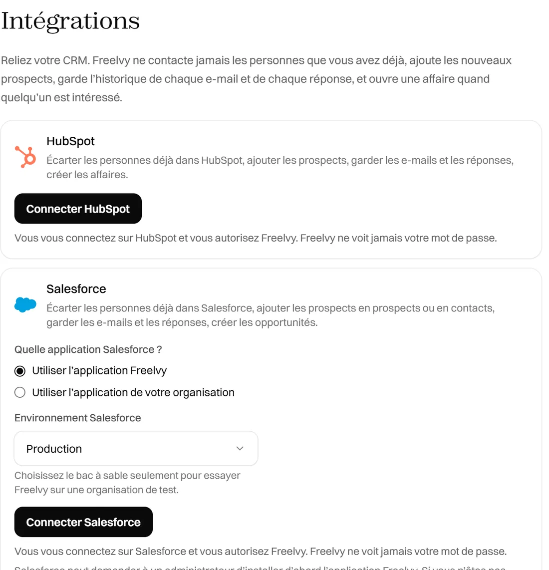 Intégrations CRM : HubSpot, Salesforce, Pipedrive et Attio